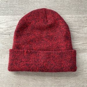 Red and Black Heathered Beanie